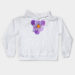 Stripy Purple Crocus Kids Hoodie